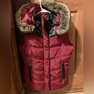 Montana Co Puffer Vest partial leather